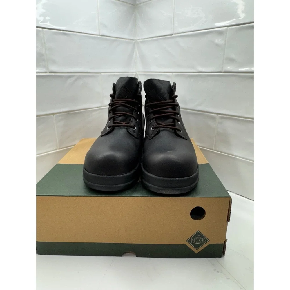 MUCK MEN'S CHORE FARM LEATHER lace up BOOT men's 8.5 composite toe‎